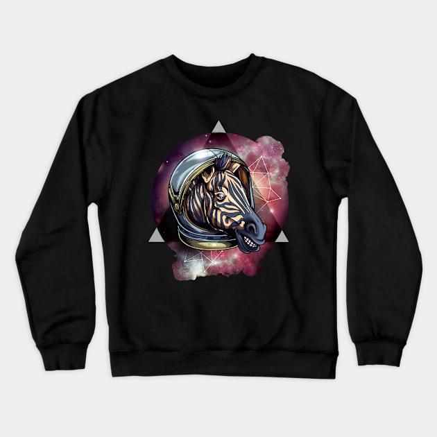 Cosmic Zebra Crewneck Sweatshirt by MarinasingerDesigns